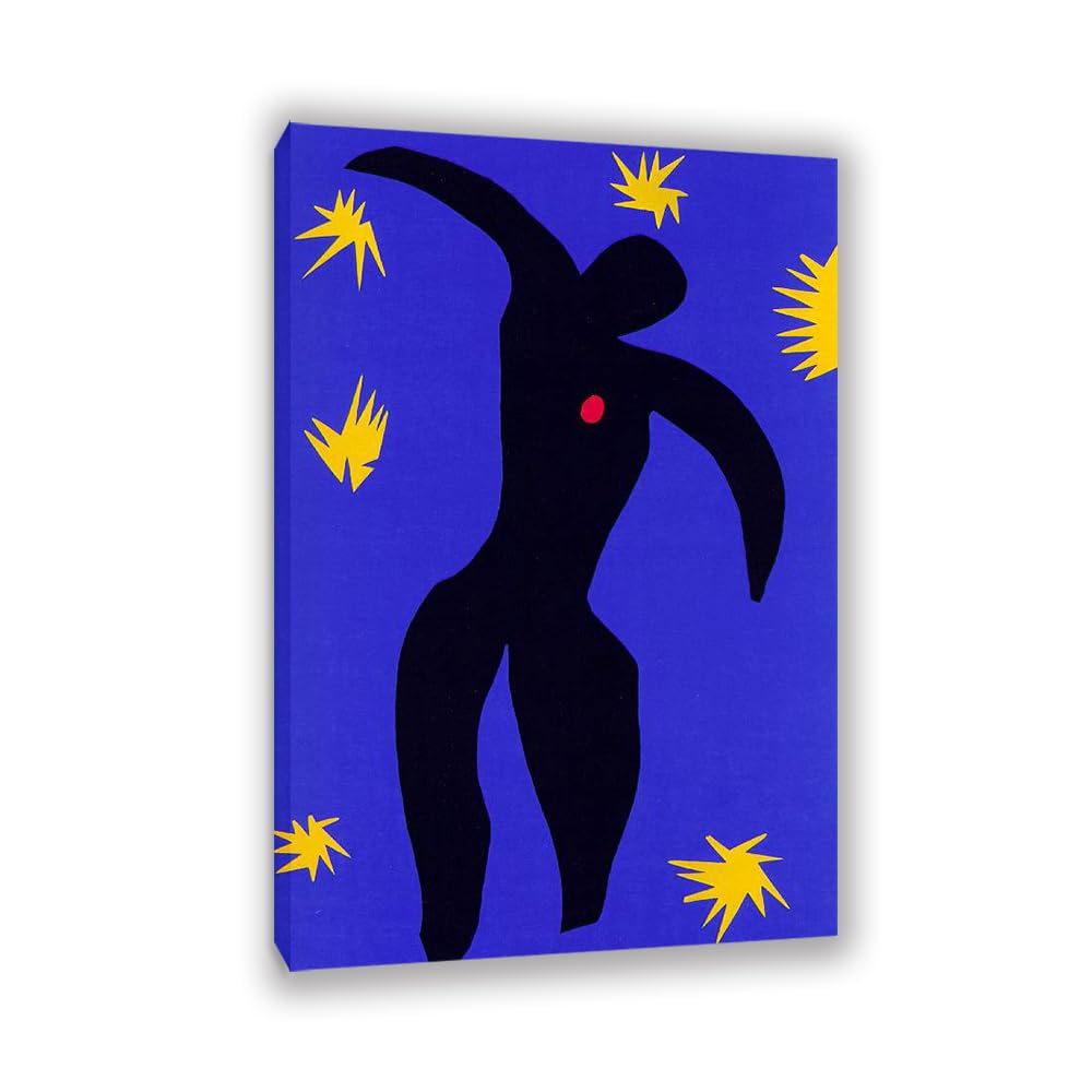 MYCGGDGH Henri Matisse Painting Reproduction Icarus Fine Art Canvas Henri Matisse wall art canvas prints for home decor for living room Bathroom Office 45x30cm(18x12in) Frame