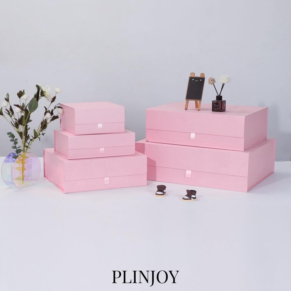 Extra Large Pink Gift Box 16.5x14x5.5 Inches,Gift Boxs for Presents with Lid Magnetic Closure Collapsible,Bridesmaid Proposal Box,Birthday, Christmas,for Clothes and Large Gifts