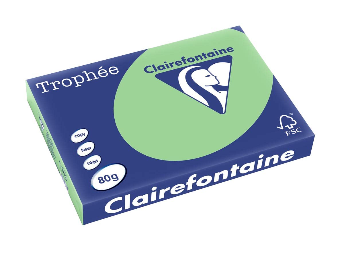Ramette Papier Clairefontaine Trophée A3 Vert Golf 160g - 250 Feuilles Jet D'Encre Laser