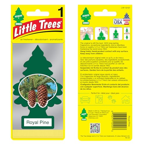Image of Little Trees Royal Pine Air Freshener (Pack of 3) | Fresh Evergreen Fragrance | Iconic Tree Hanging Design | For Car, Home, Wardrobe | Imported from USA