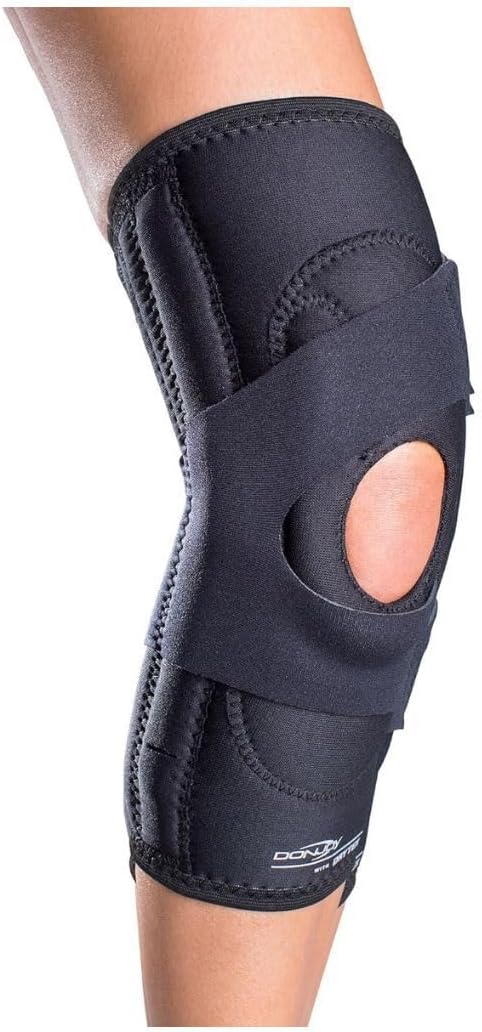 DJO DonJoy Lateral J Patella Knee Support Brace with Hinge: Drytex, Left Leg, Large