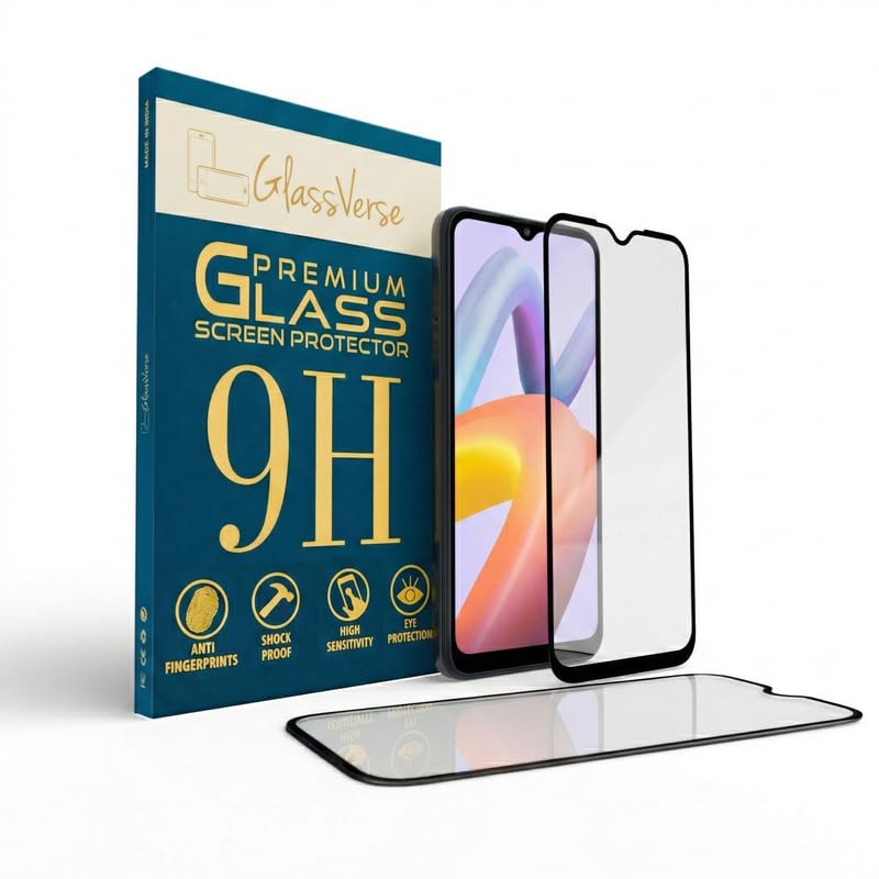 Image of GlassVerse SuperD Oleophobic Tempered Glass For Xiaomi Redmi A2+ (A2 Plus) (Pack Of 2) with Free Installation Kit Full screen Coverage - 6.71 inch