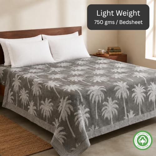 Image of LITO LINEN AND TOWEL Single Bed Solapur Chaddar 100% Cotton Blanket - Reversible Handloom Bedspread for Winter & All Seasons, Soft Breathable Cotton Bedsheet /Blanket - Olive Drab, 60 inchx90 inch