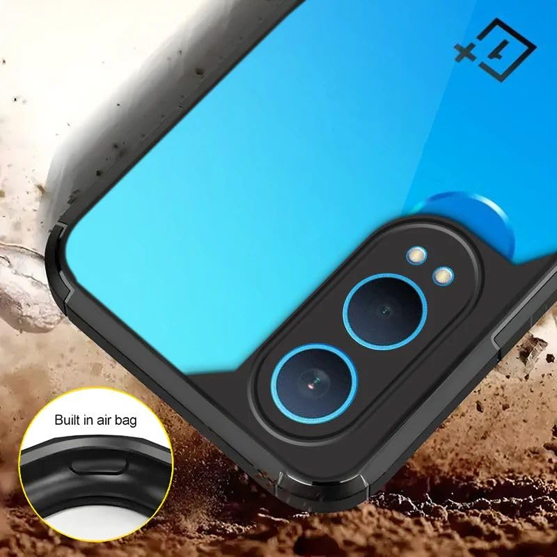 Image of TOUCCH Oneplus Nord CE4 Lite Hybrid Clear Back Case | Shock Proof Design & Camera Protection | Silicone Frame Transparent Cover for Oneplus Nord CE4 Lite | Rubberised Borders - Black