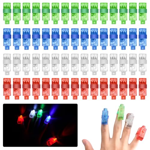 Ainiv 60 peças luzes LED de dedo, brinquedos de iluminação LED acessórios de festa, brinquedos de luzes para dedos que brilham no escuro para presentes de aniversário para crianças, concertos e