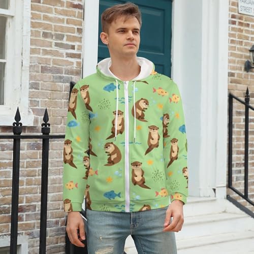 Sudadera con capucha para hombre con bolsillos miniatura 3
