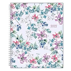 Planner with spiral binding and floral print.