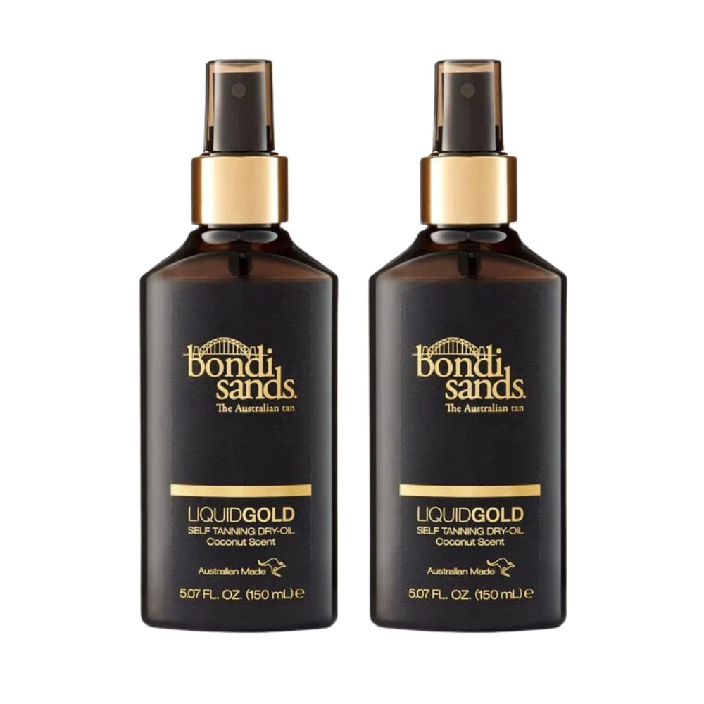 2 x Bondi Sands Liquid Gold Self Tanning Dry-Oil Coconut Scent 150ml