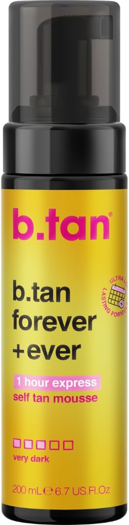 Ultra Long Lasting Self Tanning Mousse | Forever & Ever - Dark, 1 Hour Instant Express Bronzing Foam, No Fake Tan Smell, Best Tinted Sunless Tanner, Face & Body, Australian Glow, 200ml