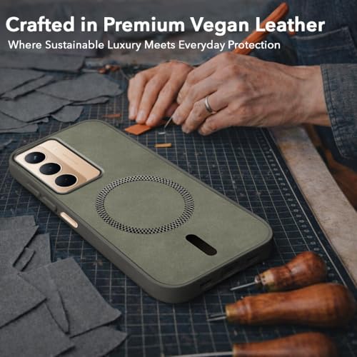 Image of Jkobi Leather Finish Back Cover Case for Realme P3x (MagSafe Compatible Wireless Charging | Soft Touch | Camera Bump Protection)