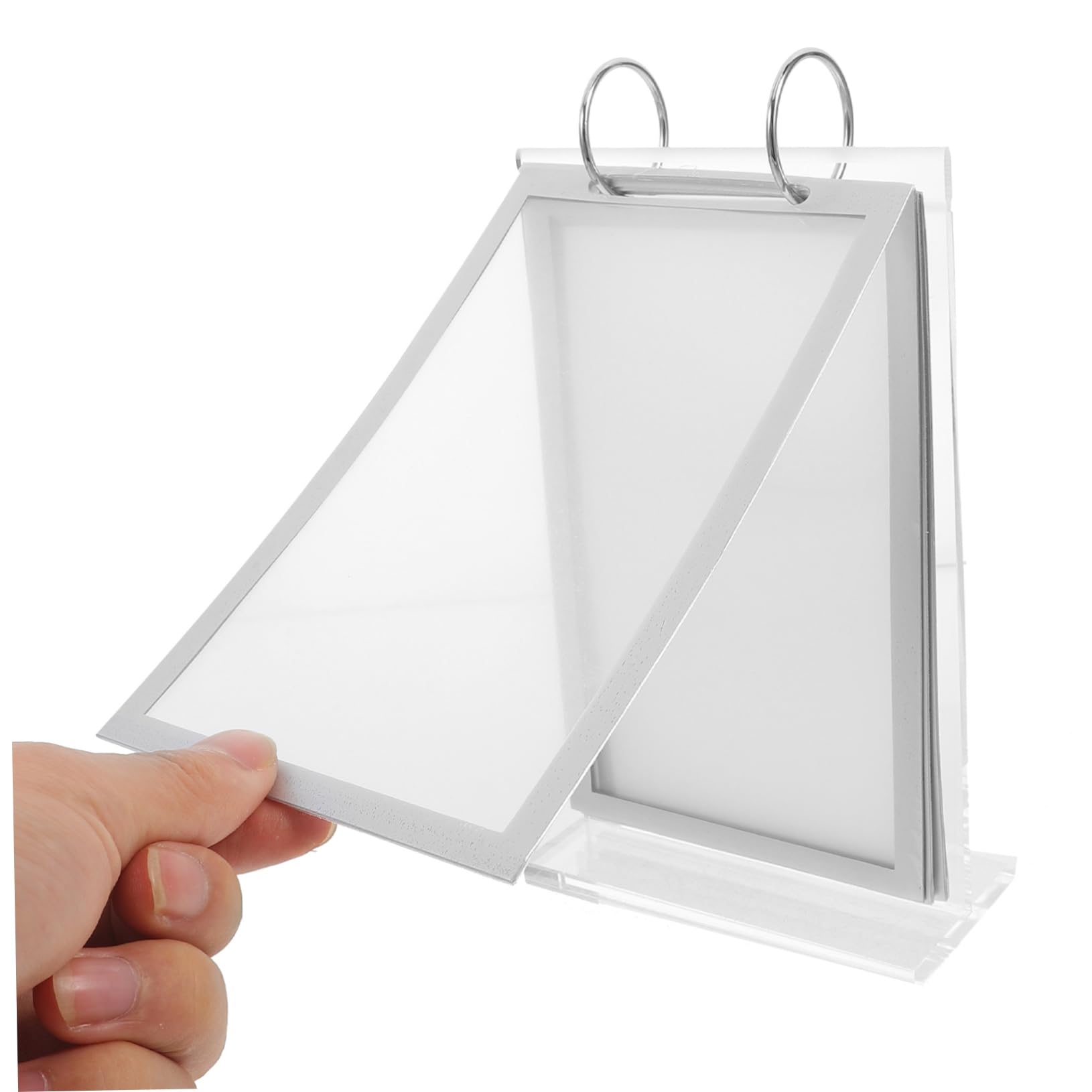 Housoutil Expositor De Acrílico Transparente Soporte Para Letreros De Menús Expositor De Menús Abatible Para Escritorio Para Mostrar Papeles Restaurantes o Oficinas Soporte De Acrílico