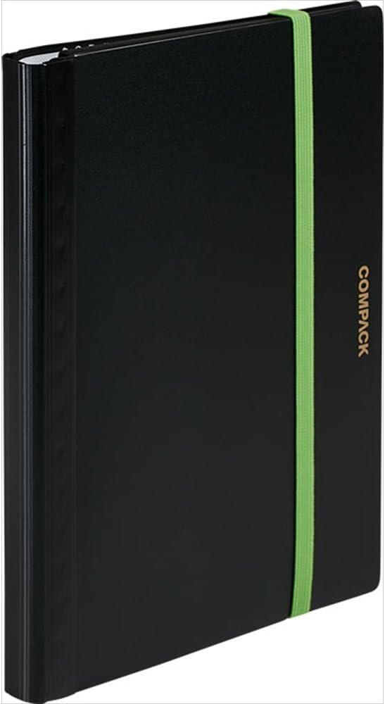 King Jim 5894H Clear File, A4, Bi-Fold, Compack, Black