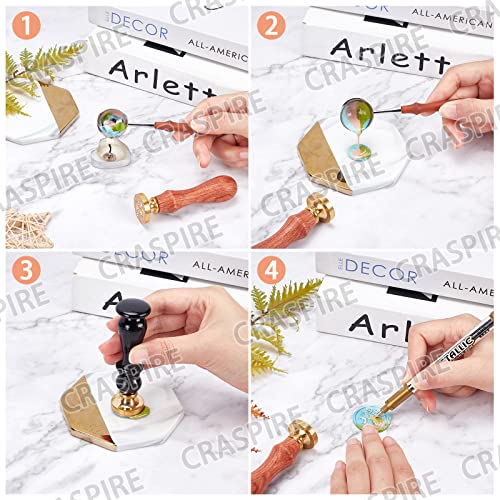 craspire Wachssiegelstempel Initialen L Schmetterlingsflügel Vintage Siegelstempel 30 mm/1.18 Zoll Abnehmbarer Messingkopf Siegelstempel Mit Holzgriff Für Geschenkeinladungen