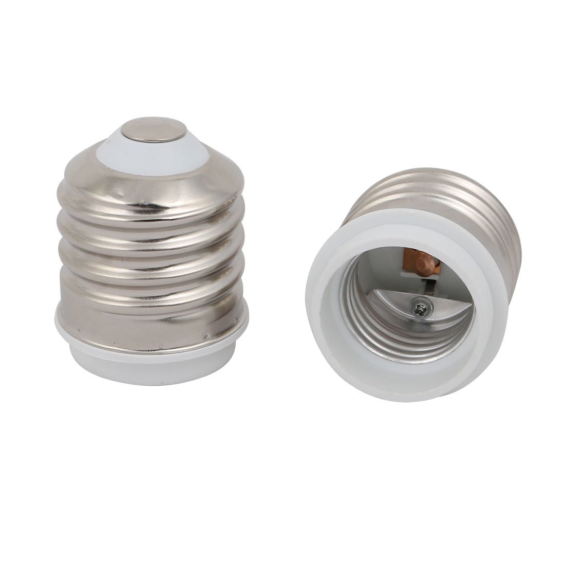 sourcing map 2pcs E40 to E27 Extender Adapter Converter Light Bulb Socket Holder Sliver Tone