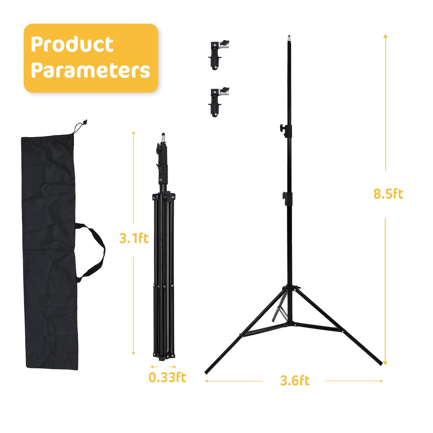 Kate Kit de toile de fond pliable de 2,4 m pour toile de fond auto-adhésive, support d'éclairage de fond portable