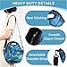 VASCHY Artist Designed Neoprene Insulated Lunch Bag Tote with Detachable Adjustable Shoulder Strap for Kids Women Hand-drawn Feathers