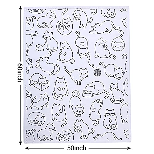 Sviuse Cat Blanket Animals Pet Pattern Throw Blanket Cat Lover Gifts Flannel Soft Warm Cozy Fuzzy 50"X60" Throw For Kids And Adults (50" X 60", Cat 2) #TOP3