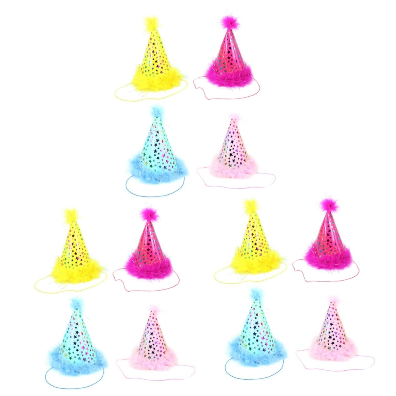 Toyvian 12piezas Sombreros De Fiesta Forma De Cono Estrellas Accesorios Para Cumpleaños Sombreros Para Fiestas Infantiles Decoración Divertida Para Fotos