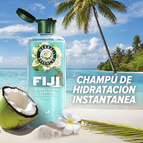 Miniatura 3 de Herbal Essences Fiji Champú 350ml, Acondicionador 250ml Y Sérum Mágico Sin Aclarado 95ml De Hidratación Ligera. Con Extracto De Coco. Para Un Cabello Suave Y Sedoso