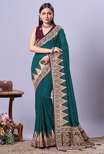 Image of Jaanvi fashion Women's Pasapalli Design Sambalpuri Silk Saree with Swarovski Work & Blouse Piece