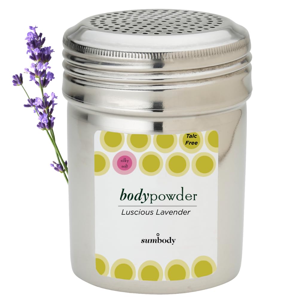 Sumbody Pure Arrowroot Natural Organic Lavender Body Powder (4oz) Talc Free Cornstarch Free, Sweat Absorbing After Shower Body Deodorant, Dusting