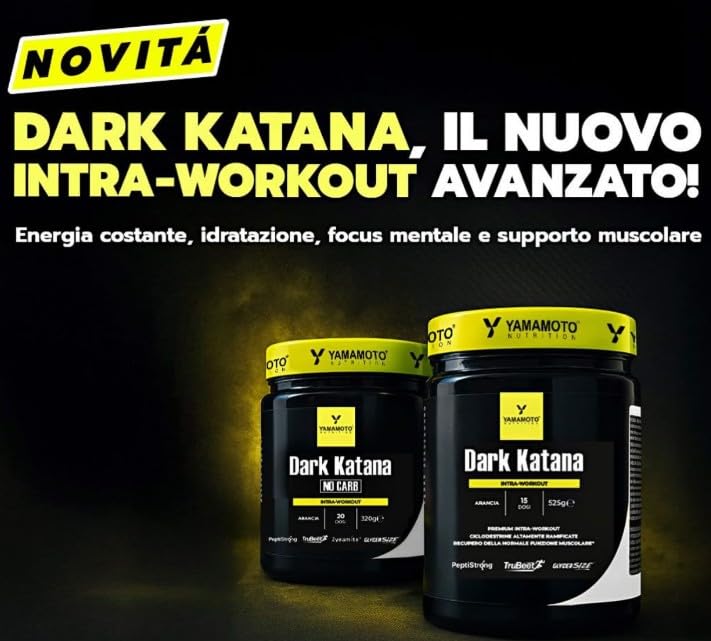 Yàmamoto Dark Katana 525 gr - intraworkout a base ciclodestrine altamente ramificate + Aminoacidi - Strong formula pre allenamento