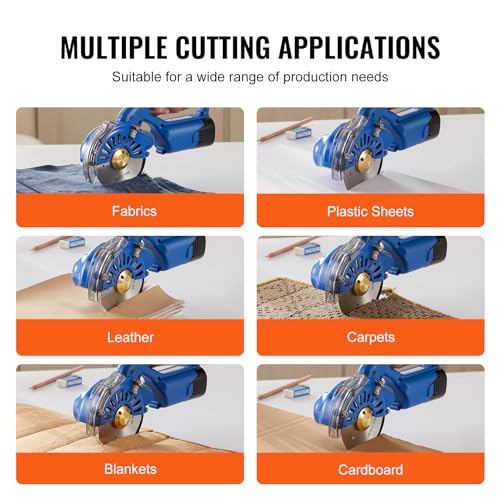 Vevor FABRIC CUTTER 5 Cutter, 5-Speed Cordless Electric Rotary Fabric Cutting Machine thumb #5