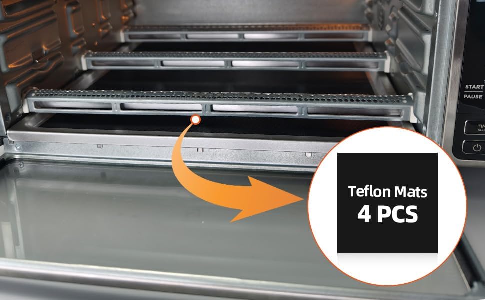 Miniatura 2 de Paquete de 4 forros negros para freidora de aire y 100 piezas de papel freidora de aire para horno de encimera digital Ninja