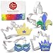 Mardi Gras / New Orleans Cookie Cutter Set - 4 piece - King Crown, Princess Crown, Mask and Fleur de Lis - Ann Clark - Tin Plated Steel