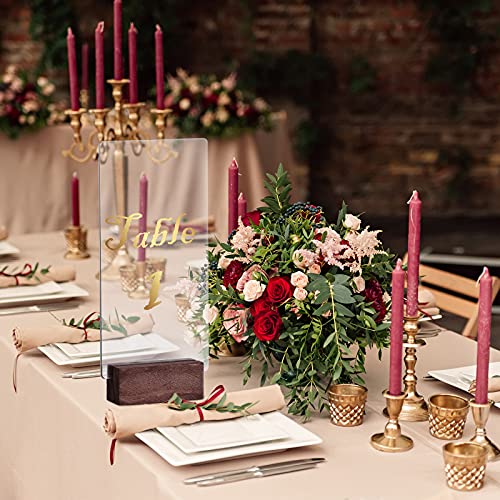 image for Yalikop Wood Place Card Holders Rustic Table Number Holders Wood Table