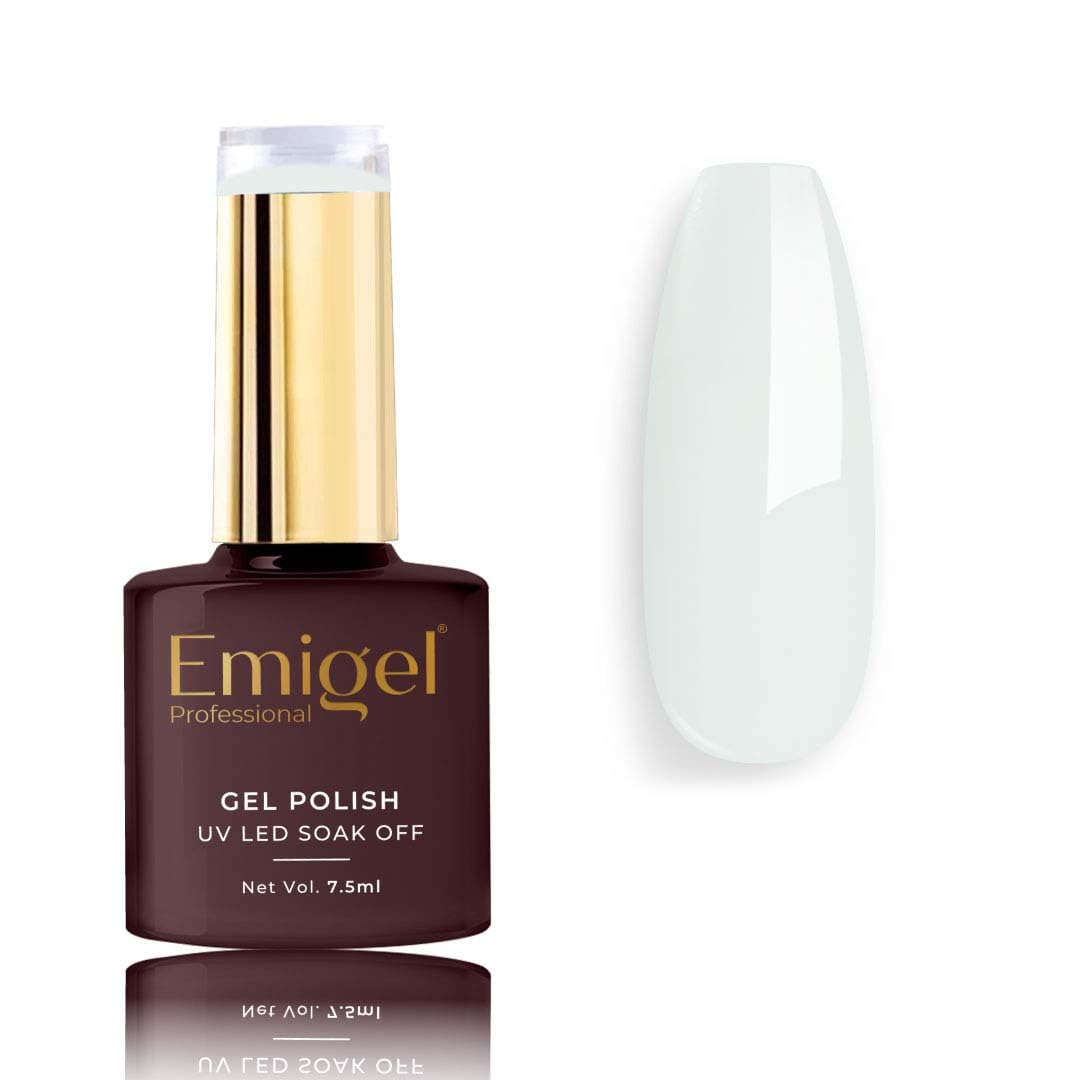 emigel professional uv translucent gel polish - 013 - milky white | cured with uv led lamp | super glossy finish | quick drying nail polish (7.5ml)