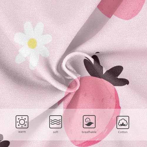 CartoonStrawberries White Daisy Pink Cute Panties Girl Girls Underwear Toddlers Cotton Animals Briefs Undies Kids 2t3