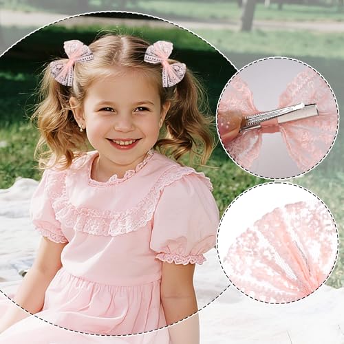 2 piezas lazos para cabello blanco para niñas miniatura 2