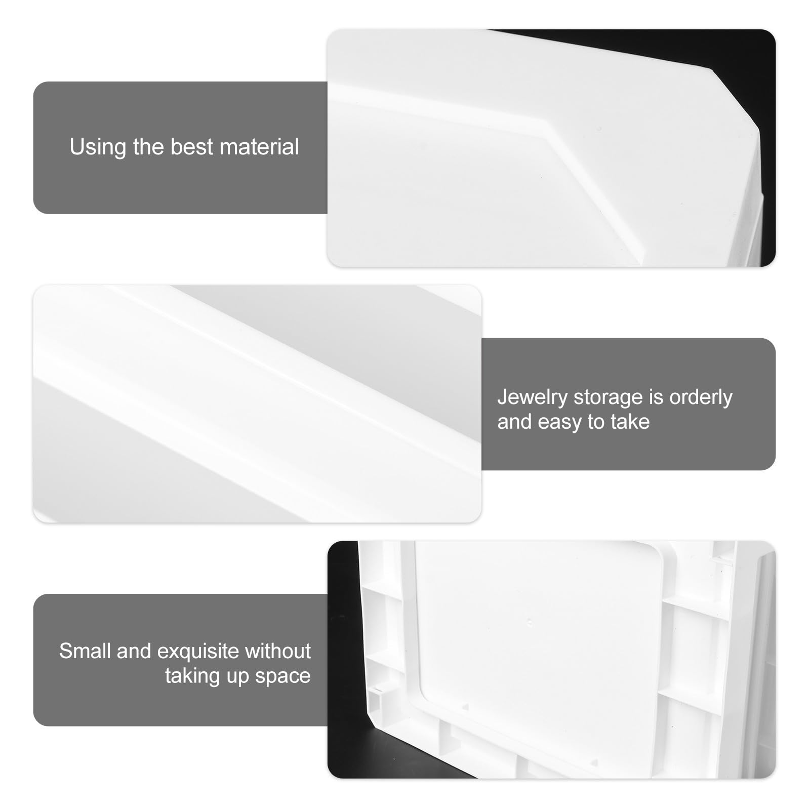 Caja de Almacenamiento de 4 para Guardar Maquillaje Diseño Práctico y Tipo Cajón de 4 en Pp Blanco Diseño Práctico y Adecuado para Escritorio y Oficina