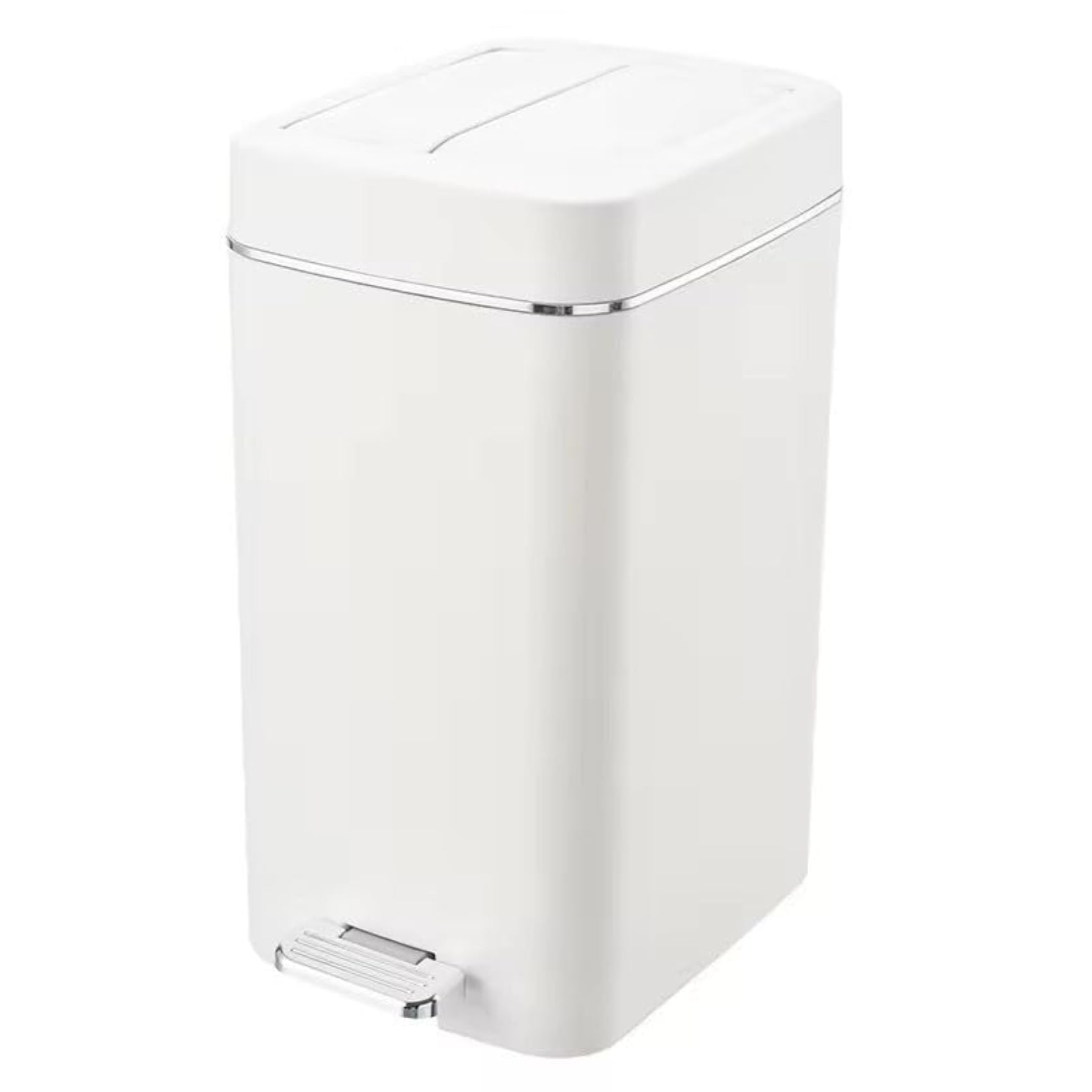 air o matic 20 ltr plastic pedal dustbin abs plastic square trash/wast bins for office home kitchen living room and bathroom use (white) (nb-1947-2850)