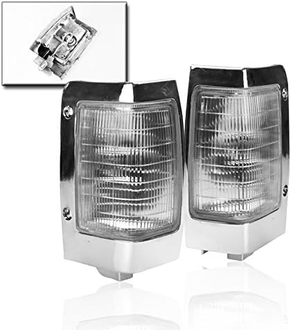 ZMAUTOPARTSFront Side Corner Signal Lights Lamps Chrome Compatible with 1990-1997 Hardbody D21 Pickup