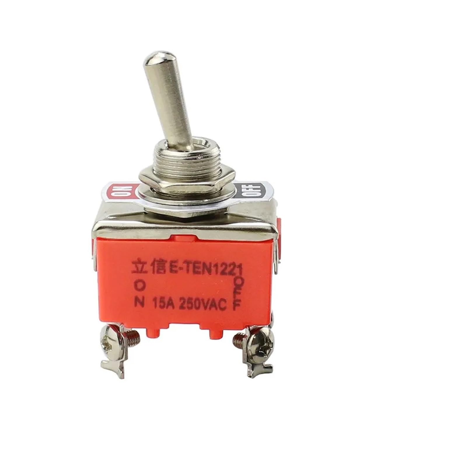 IDGTTLDF 1PCS E-TEN1221 15A 250VAC 4PIN ON-Off Toggle Switch Rocker Switch The Power Switch Switch Orange(E-TEN1221)