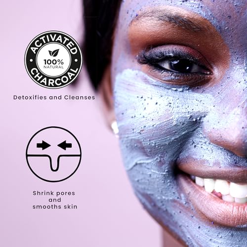 Exfoliating Face Mask Cream with Charcoal, Coffee & All Natural Ingredients, Purifying & Hydrating Skincare for Gentle Conditioning of All Skin Types, 1.06 oz