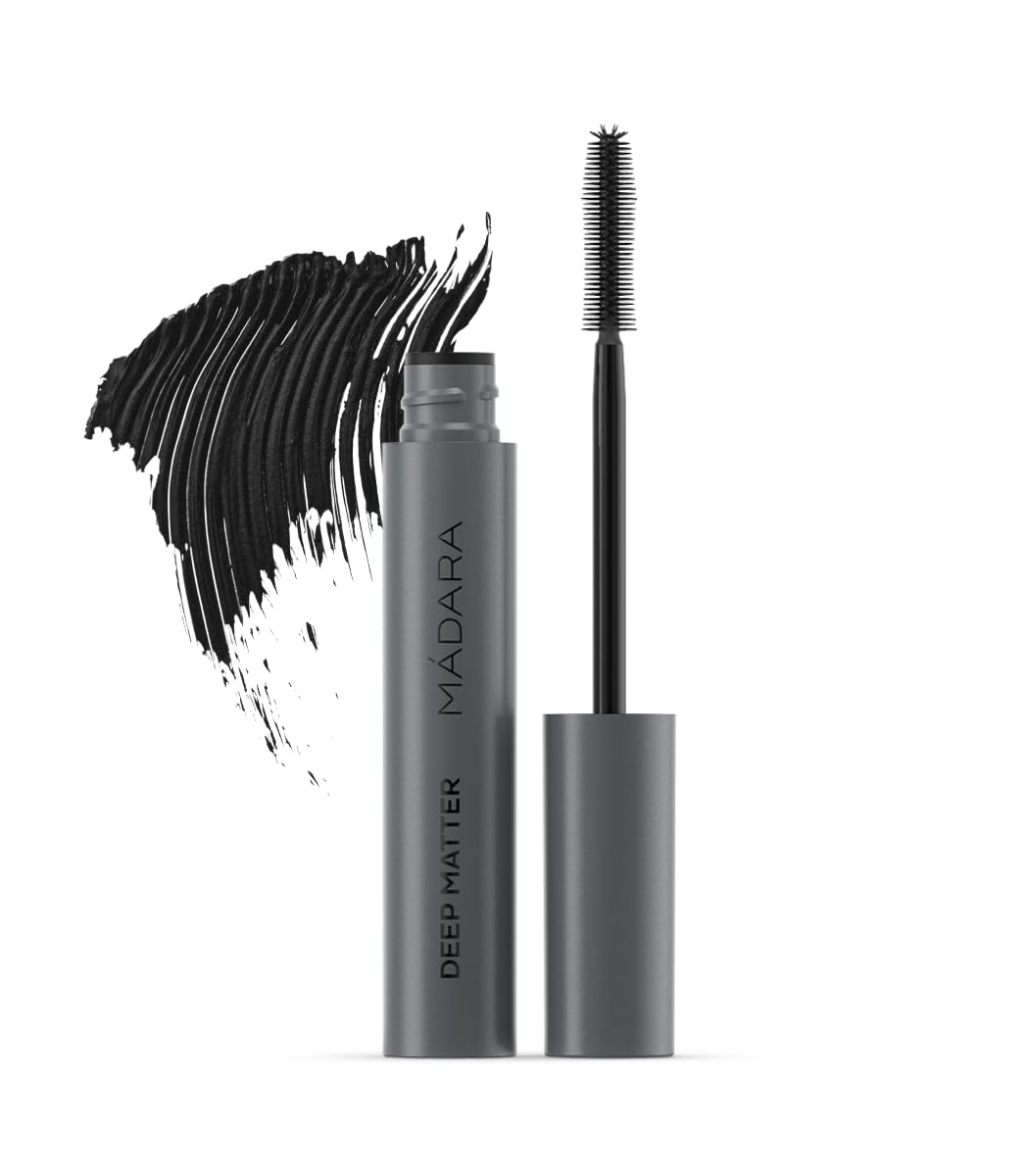 MÁDARA Organic Skincare | Deep Matter Bold Volume Mascara - Volumizing And Lengthening Hypoallergenic Mascara With All-natural Pigments, Vegan, Ecocert Certified, Recyclable Packaging - 0.27oz