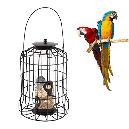 Luminiu Large Outdoor Iron Cage Bird House Hanging Automatic Bird Feeder Tool