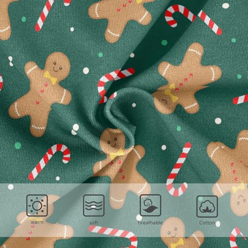 Little Girls' Soft Cotton Underwear Kids Breathable Comfort Gingerbread Man Candy Cane Panties Briefs Toddler Undies3