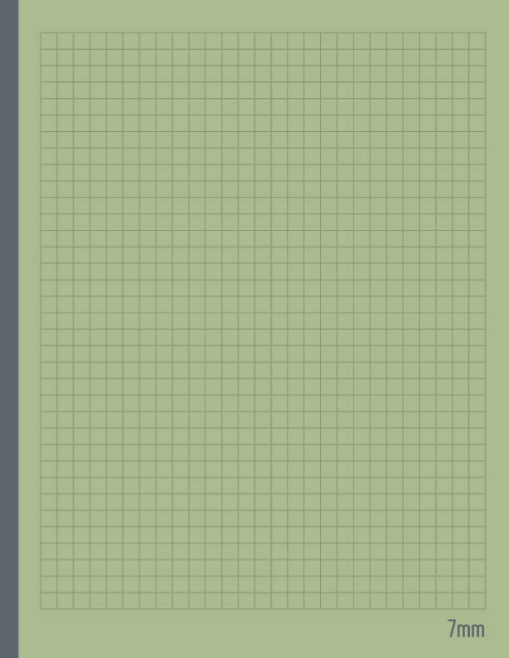 7 mm Square Exercise Book (Green Cover): 8.5” x 11”| 120 Pages | Squared Quad Ruled Grid Paper Notebook for Mathematics, Science, Graph, Writing Pad, Quilting.