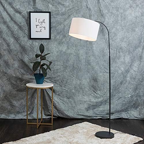 Modern Designer Style Dark Grey Curved Stem Floor Lamp Base