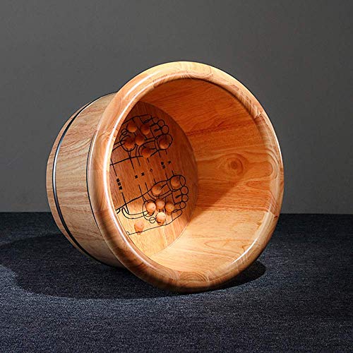 Cubeta de pie de madera natural 25 cm altura miniatura 6