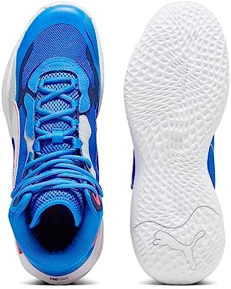 PUMA Playmaker Pro Mid Mens Basketball 10 DM US BlackBlueFireUltra Blue | Image 7