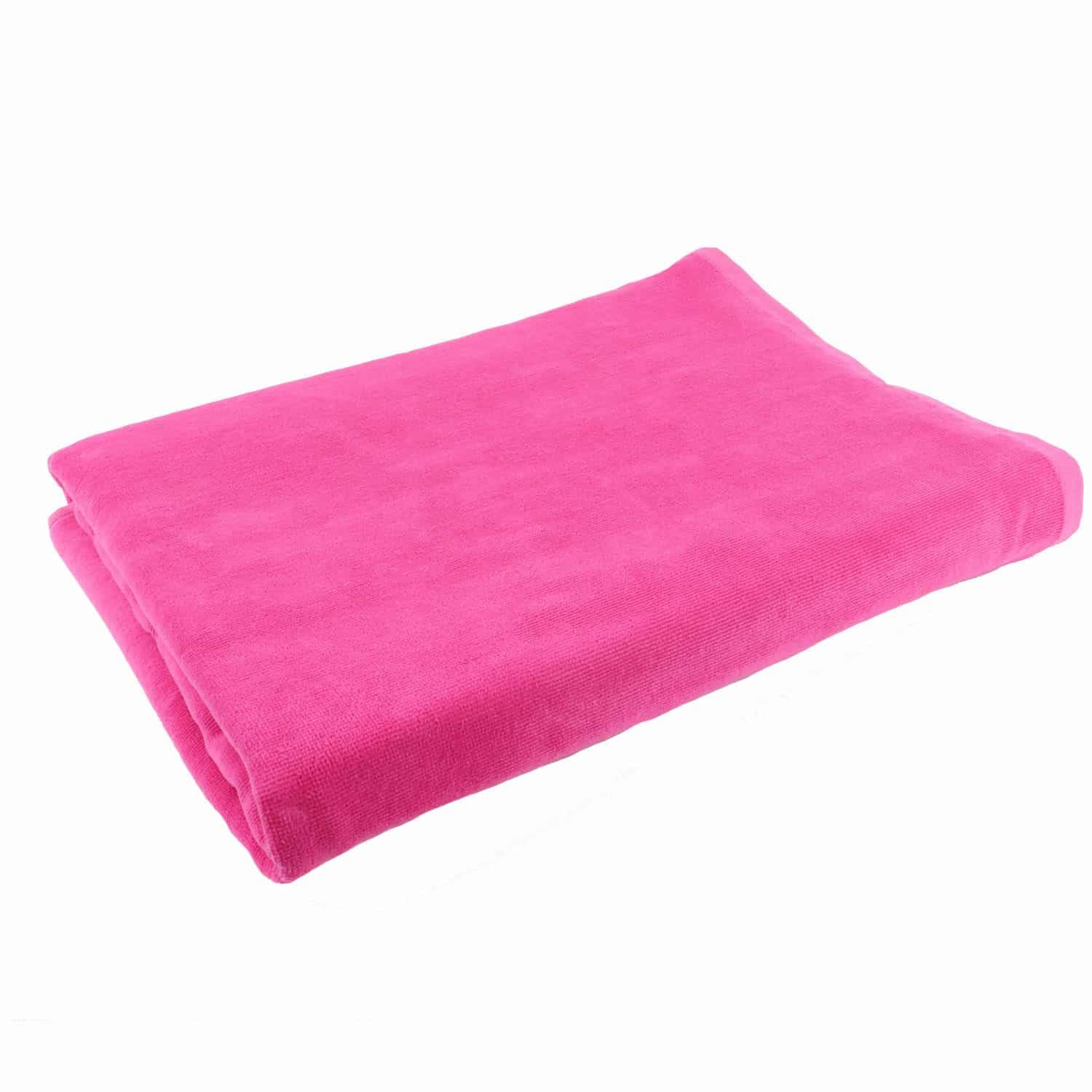 Drap de Plage Unis Coton Sun - Rose - 100x180