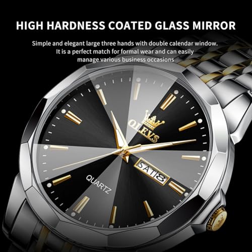 Image of OLEVS Watch for Man Analog Quartz Dress Diamond Business Stainless Steel Watches Waterproof Luminous Date Luxury Wrist Watches