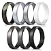 Saco Band Silicone Rings for Men - 7Pack Beveled Rubber Wedding Bands (Camo White Dark Gray Black Brown Gray Silver, 10.5-11 (20.6mm))