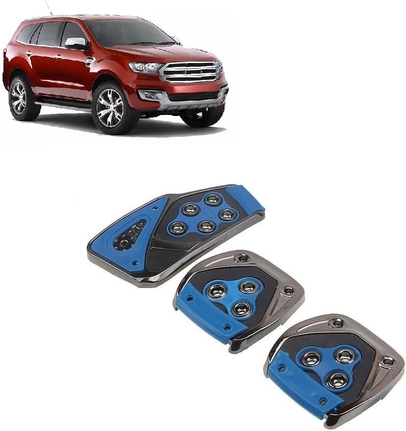 Car Brake Clutch 3 Pcs Non-Slip Manual Pedal Kit Pad Covers Set Compatible with Ford Endeavour T-2