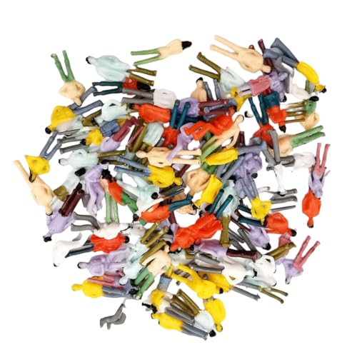 100 Pièces Personnages Miniatures, Mini Figurines de Personnes à l'Échelle 1:75 Figurines Architecturales en Plastique Miniature Maquette dans Différentes...